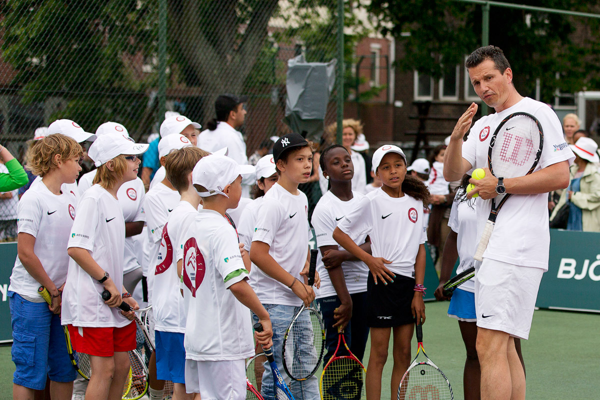 Richard with kids playground