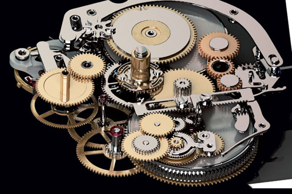 Panerai’s first in-house movement, Caliber P.2002, had three barrels powering the watch for eight days plus a linear power-reserve display.