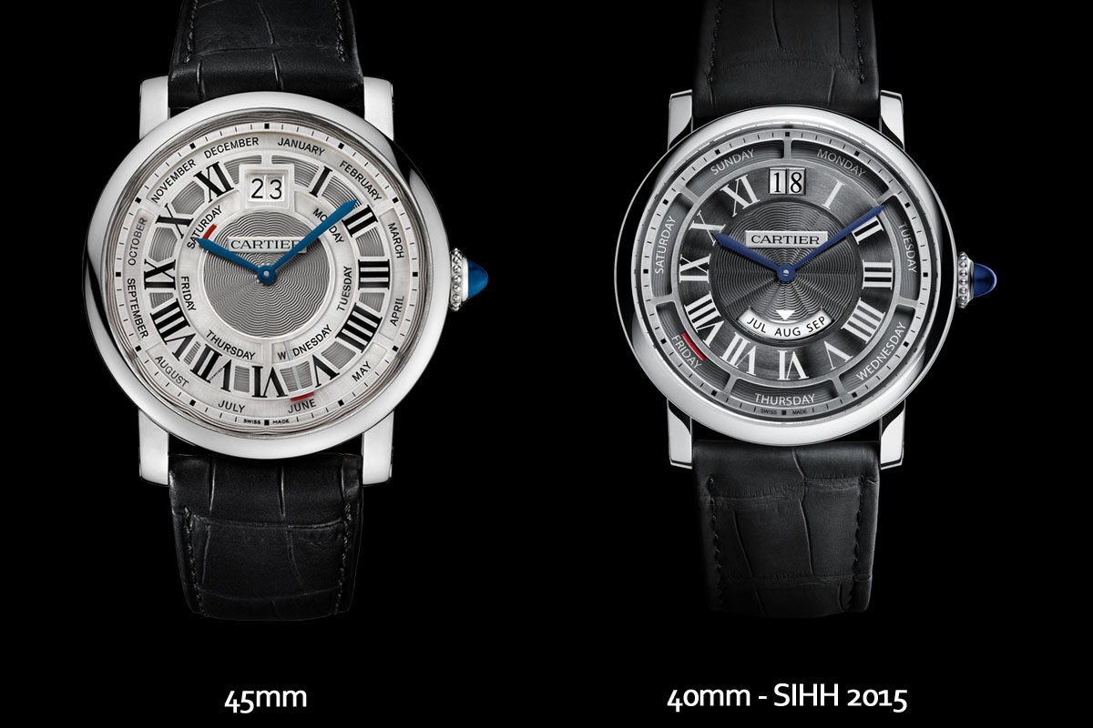 Cartier Rotonde Annual Calendar 45mm vs. 40mm