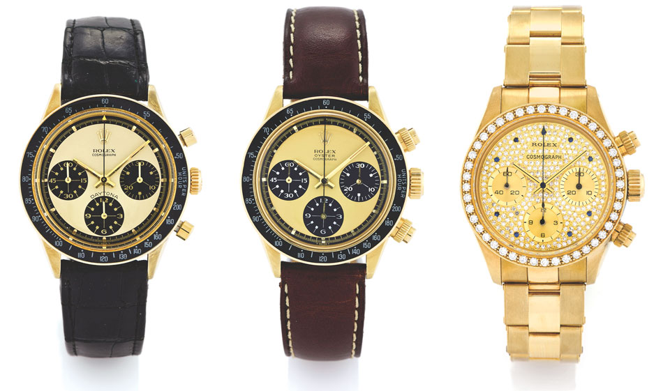 3 Rolex Cosmograph Daytona gold