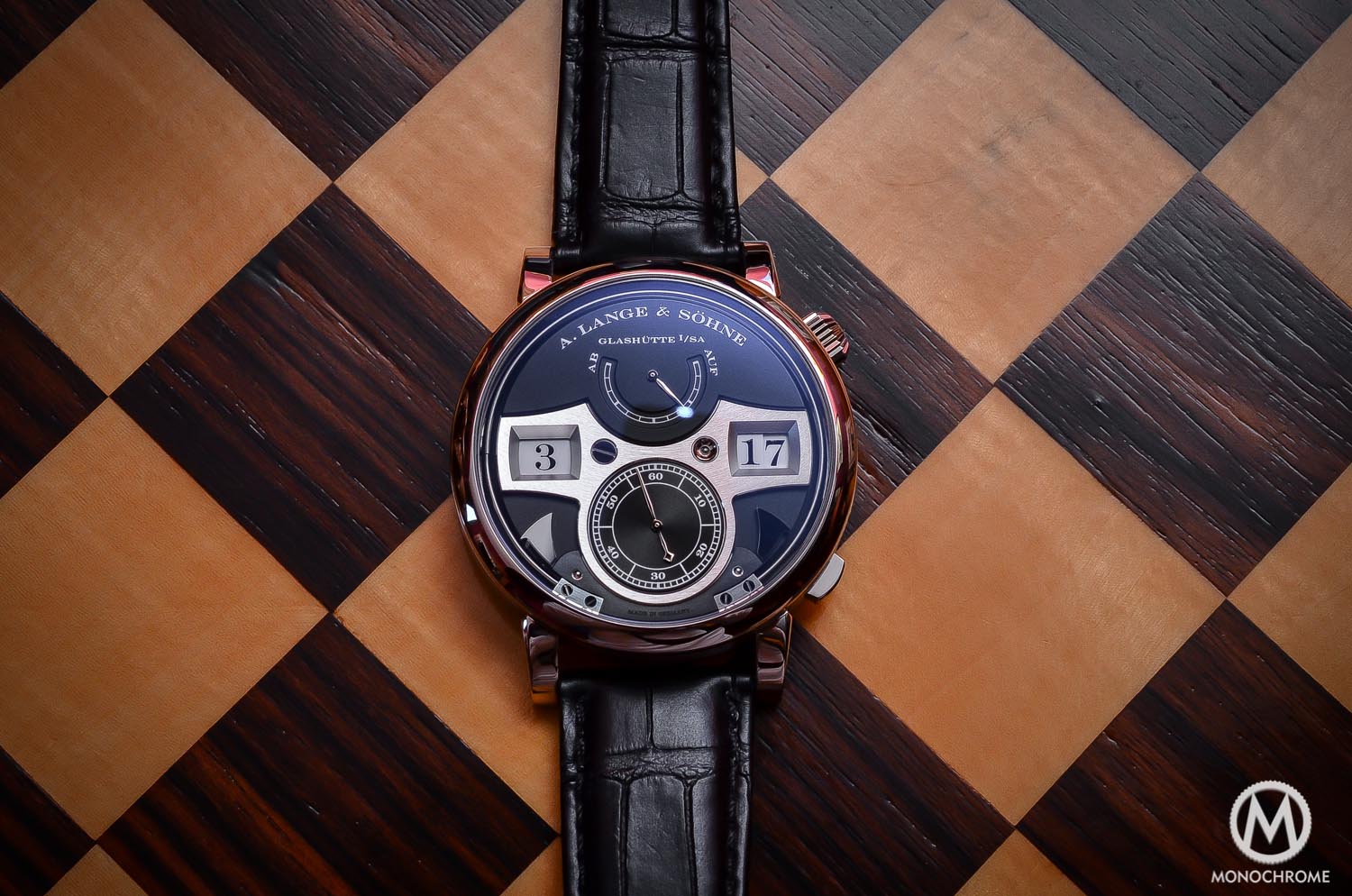 A. Lange Sohne Zeitwerk Striking Time White Gold Black Dial