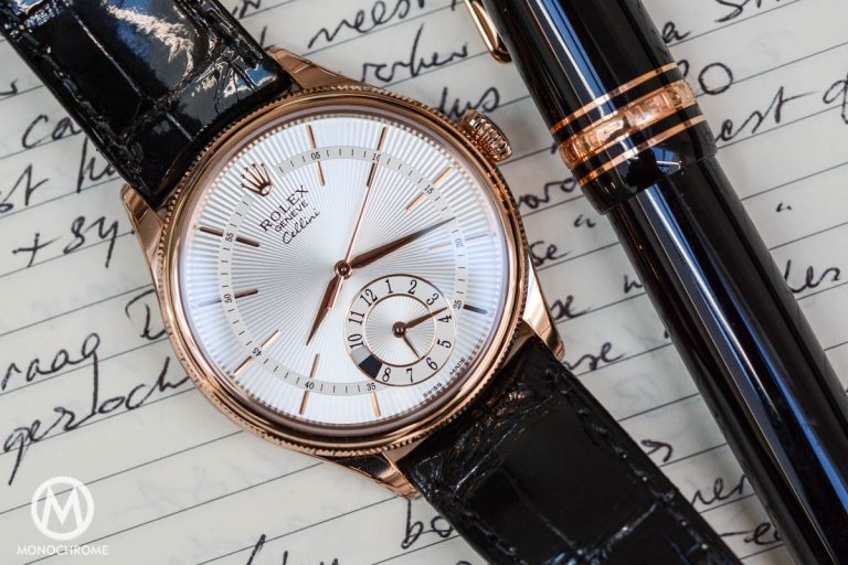 Rolex Cellini Dual Time everose gold ref. 50525 - dial detail