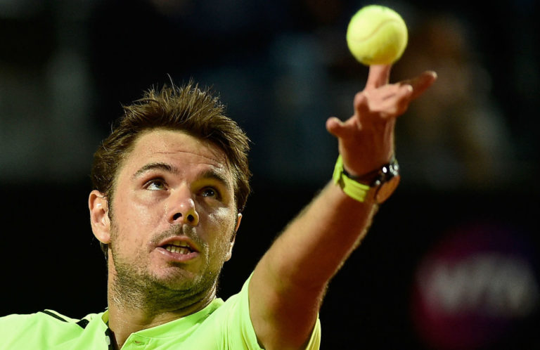 Stanislas Wawrinka wearing the new Audemars Piguet Royal Oak Offshore Diver Chronograph at Roland Garros 2016